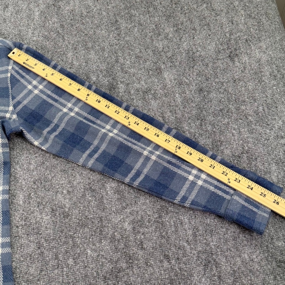 Faherty Legend Sweater Shirt Mens Large Blue Gray Plaid Knit Button Up Pockets - Picture 7 of 9